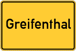 Place name sign Greifenthal