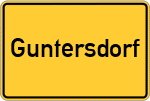 Place name sign Guntersdorf, Dillkreis