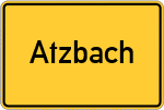 Place name sign Atzbach, Hessen