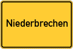 Place name sign Niederbrechen