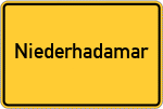 Place name sign Niederhadamar