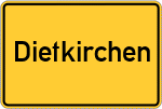 Place name sign Dietkirchen, Kreis Limburg an der Lahn