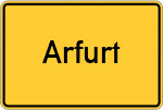 Place name sign Arfurt, Oberlahnkreis