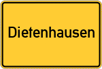 Place name sign Dietenhausen, Oberlahnkreis