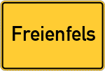 Place name sign Freienfels, Oberlahnkreis