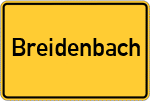 Place name sign Breidenbach