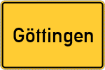 Place name sign Göttingen, Kreis Marburg an der Lahn