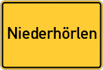 Place name sign Niederhörlen