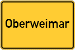 Place name sign Oberweimar