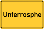 Place name sign Unterrosphe