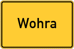 Place name sign Wohra
