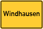 Place name sign Windhausen, Kreis Alsfeld