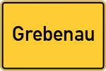 Place name sign Grebenau