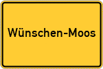 Place name sign Wünschen-Moos