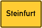 Place name sign Steinfurt, Kreis Lauterbach, Hessen