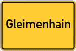 Place name sign Gleimenhain