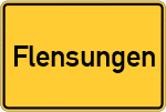 Place name sign Flensungen, Hessen