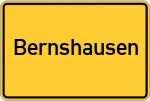 Place name sign Bernshausen, Hessen