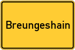 Place name sign Breungeshain, Hessen