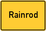 Place name sign Rainrod, Kreis Alsfeld