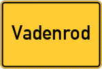 Place name sign Vadenrod