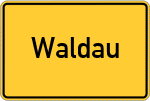 Place name sign Waldau
