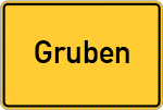 Place name sign Gruben, Kreis Hünfeld
