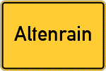 Place name sign Altenrain