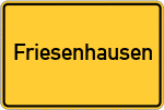 Place name sign Friesenhausen, Kreis Fulda