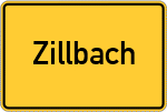 Place name sign Zillbach, Kreis Fulda