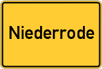 Place name sign Niederrode