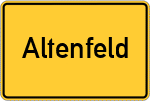 Place name sign Altenfeld, Rhön