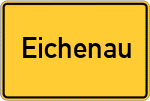 Place name sign Eichenau, Kreis Fulda
