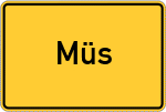 Place name sign Müs, Kreis Fulda