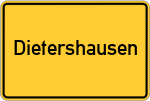Place name sign Dietershausen, Kreis Fulda