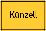 Place name sign Künzell