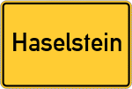 Place name sign Haselstein