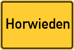 Place name sign Horwieden