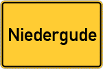 Place name sign Niedergude