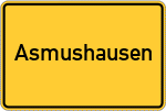 Place name sign Asmushausen