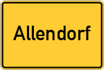 Place name sign Allendorf, Kreis Hersfeld
