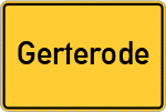 Place name sign Gerterode, Hessen