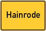 Place name sign Hainrode, Hessen