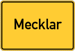 Place name sign Mecklar
