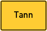 Place name sign Tann, Kreis Hersfeld