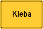 Place name sign Kleba, Kreis Hersfeld