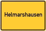Place name sign Helmarshausen, Kreis Hofgeismar