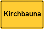 Place name sign Kirchbauna