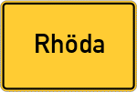 Place name sign Rhöda