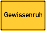 Place name sign Gewissenruh